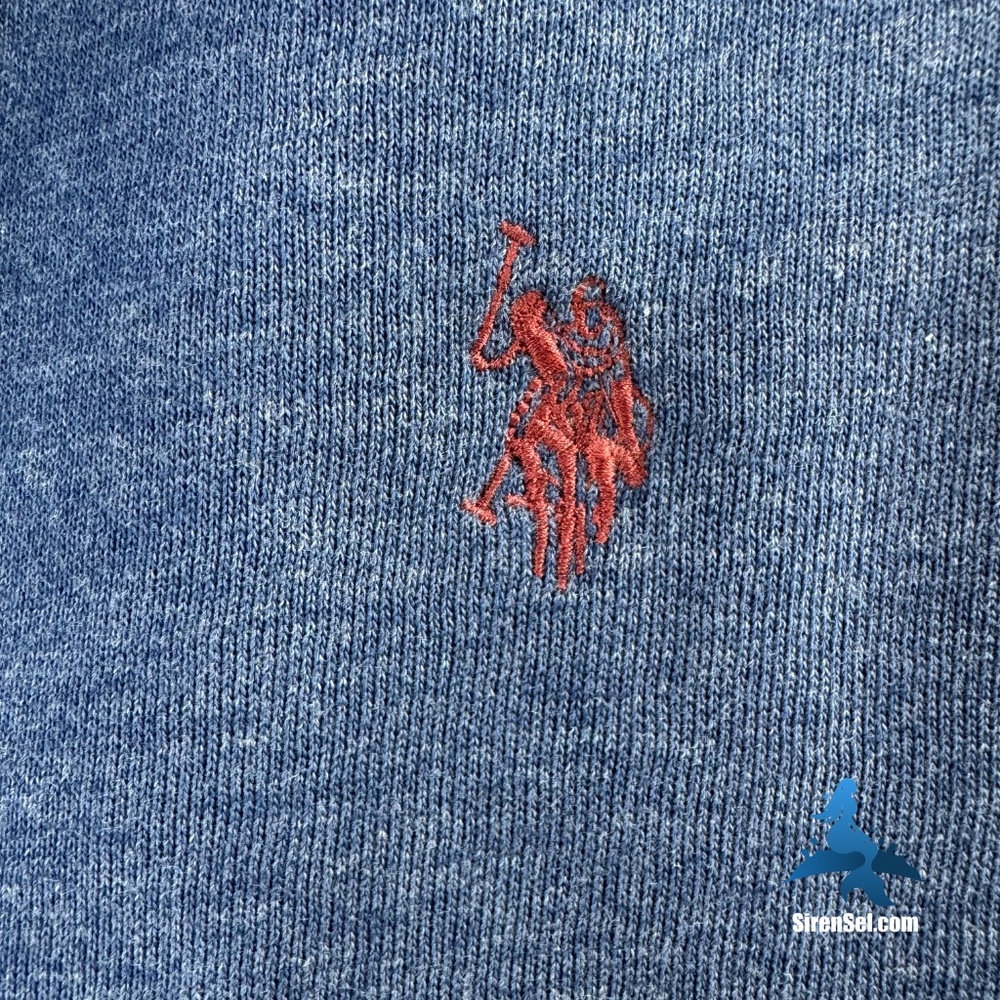 1236 U.S. Polo Assn. Full-Zip Hoodie – Size L – Heather Blue - Picture 7 of 15